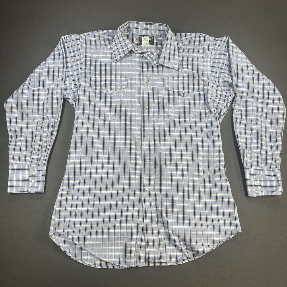 Flying R Ranchwear Western Shirt Mens 16/33 Pearl Snap Button Down Cowboy VTG